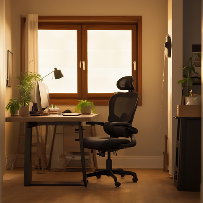 Chaise de bureau pivotante avec accoudoirs rabattables