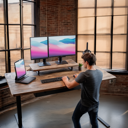 Bureau électrique réglable en hauteur avec tiroir et port USB-C