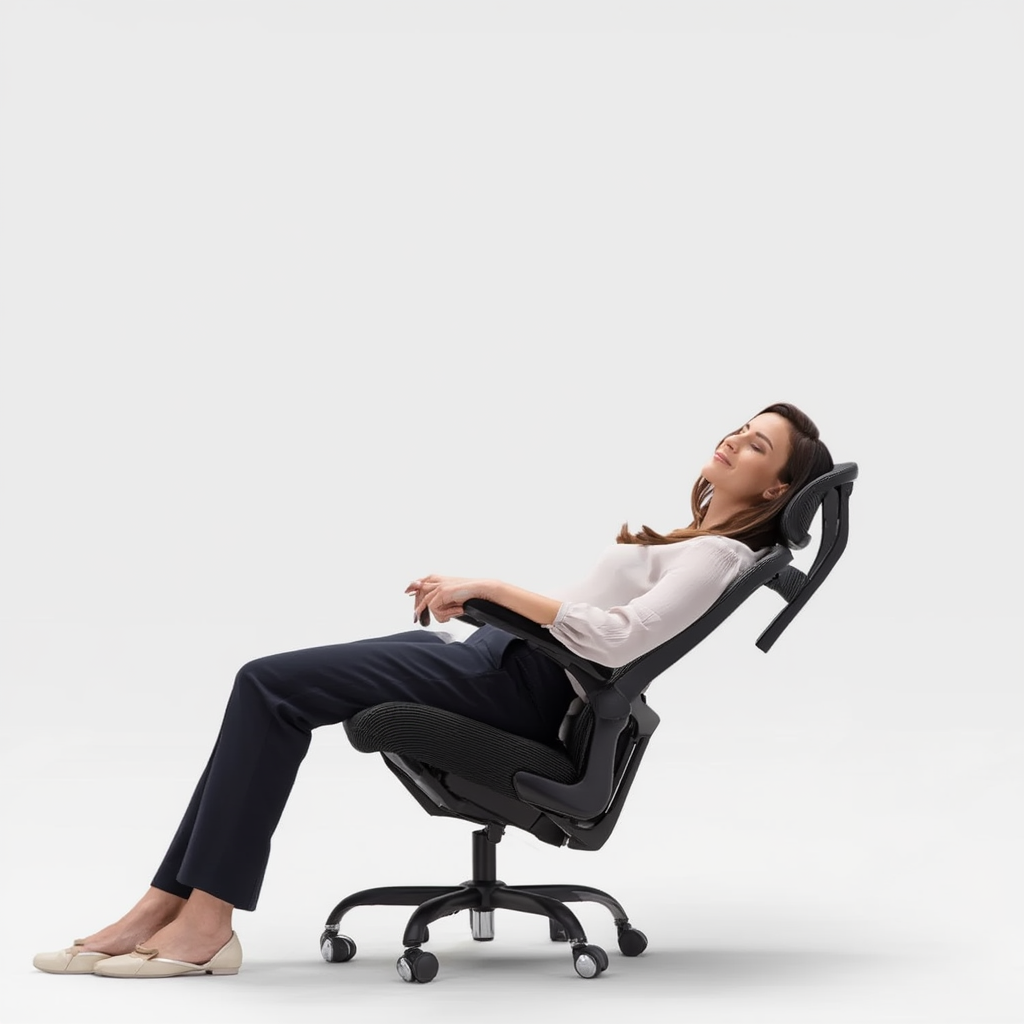 Chaise de bureau pivotante avec accoudoirs rabattables