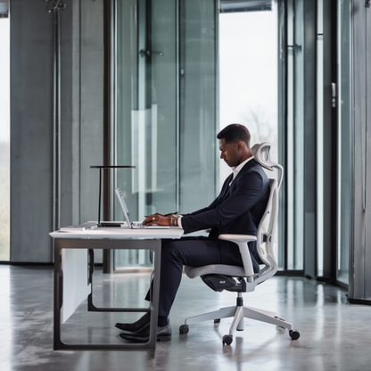 Chaise de bureau pivotante en maille à dossier haut avec support lombaire réglable