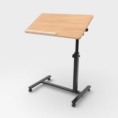 Bureau pour ordinateur portable réglable en hauteur avec plateau rotatif et roulettes