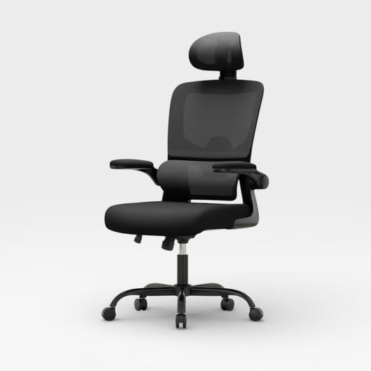 Chaise de bureau pivotante avec accoudoirs rabattables